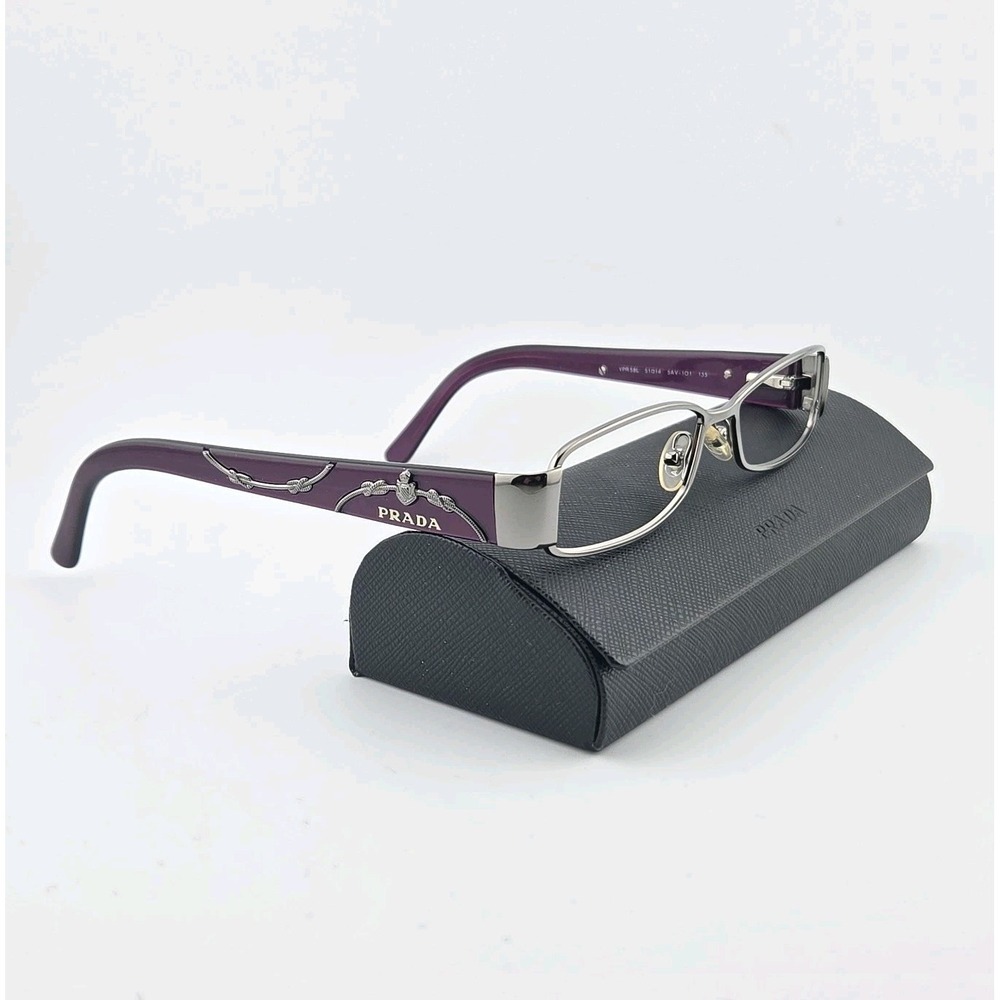 Prada VPR 58L Eyeglasses - FRAME ONLY - 5AV-1O1 Gunmetal Plum Italy 51-14-135